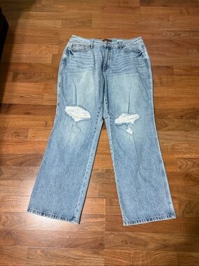 Judy Blue Light Blue Distressed Women's 90’s Straight-Leg Jeans